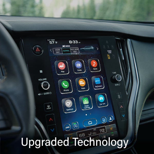 An 8-inch available touchscreen with the words “Ugraded Technology“. | Burke Subaru in Cape May Court House NJ