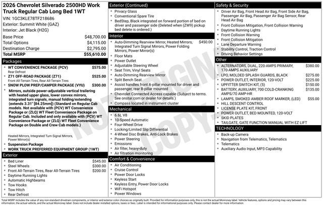 2026 Chevrolet Silverado 2500HD Work Truck