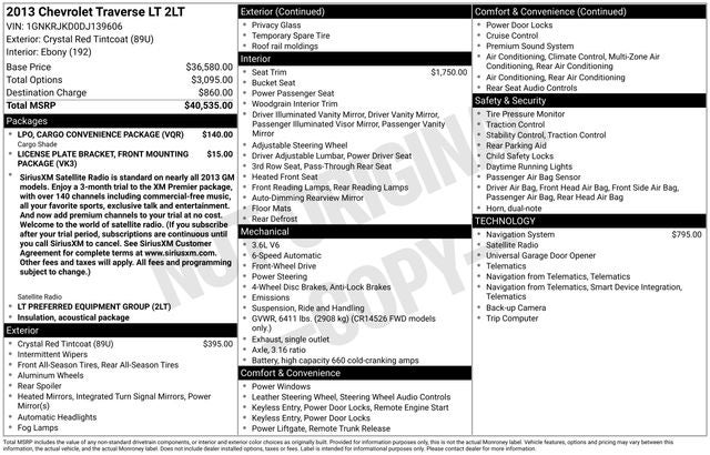 2013 Chevrolet Traverse 2LT 2LT