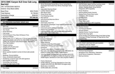 2016 GMC Canyon SLE1