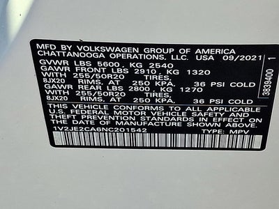 2022 Volkswagen Atlas Cross Sport 3.6L V6 SE w/Technology