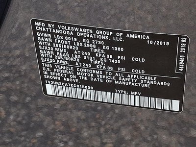 2019 Volkswagen Atlas 3.6L V6 SE w/Technology