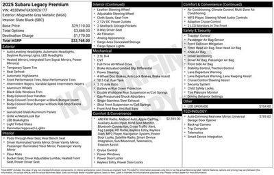 2025 Subaru Legacy Premium