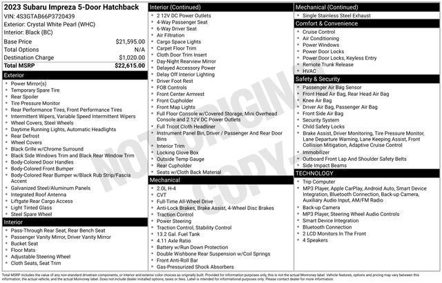 2023 Subaru Impreza Base