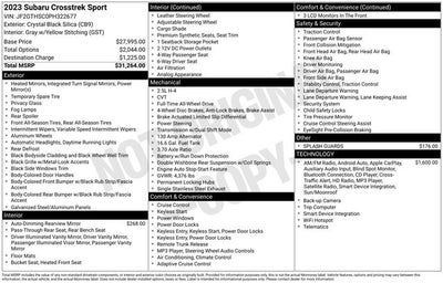 2023 Subaru Crosstrek Sport