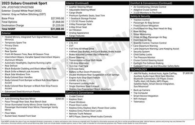 2023 Subaru Crosstrek Sport