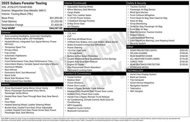 2025 Subaru Forester Touring
