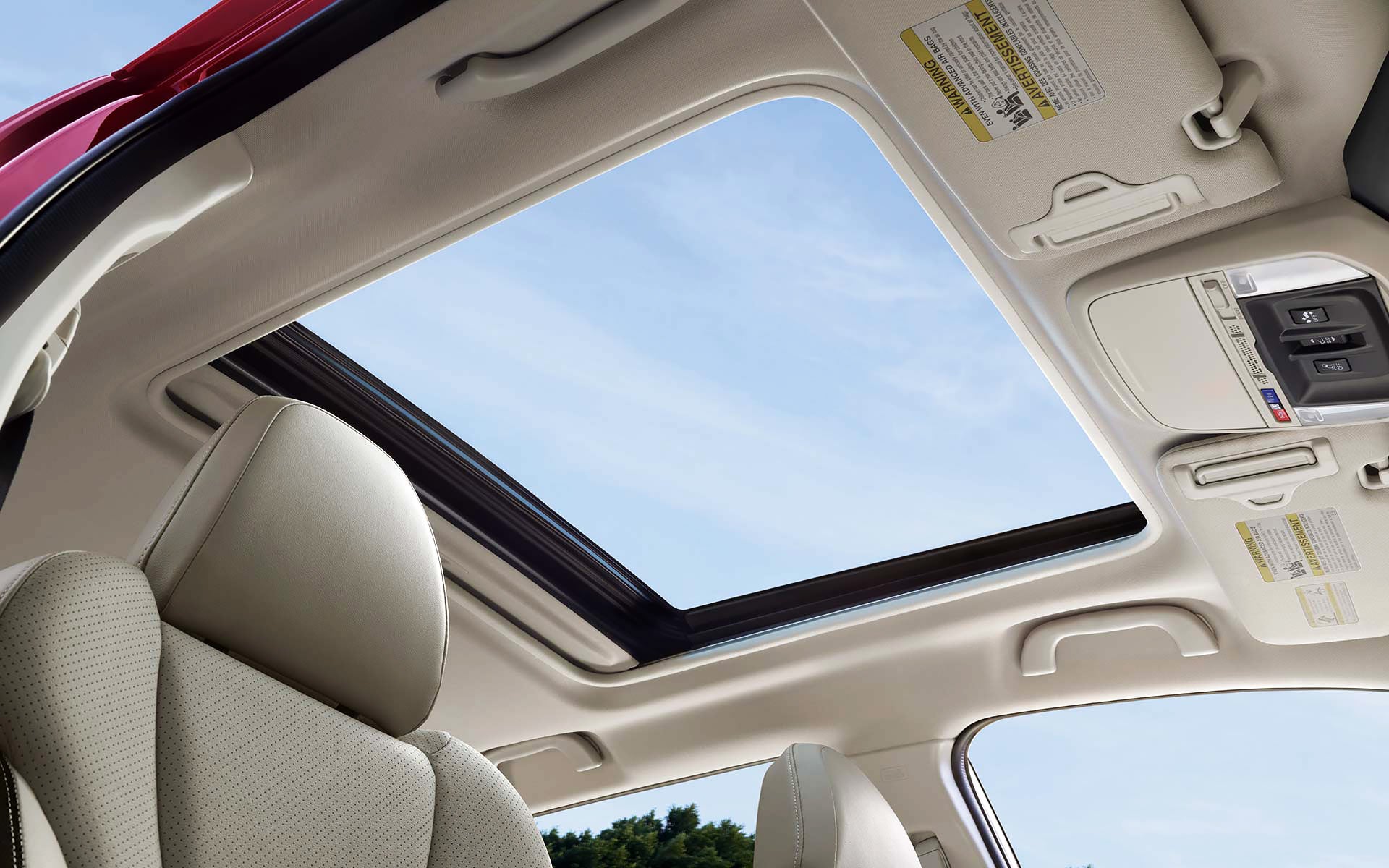 A view through the power sliding panoramic moonroof on the 2022 Forester Sport. | Burke Subaru in Cape May Court House NJ
