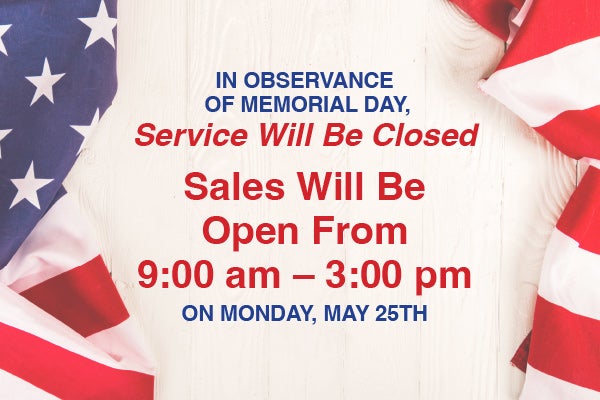 memorial day hours